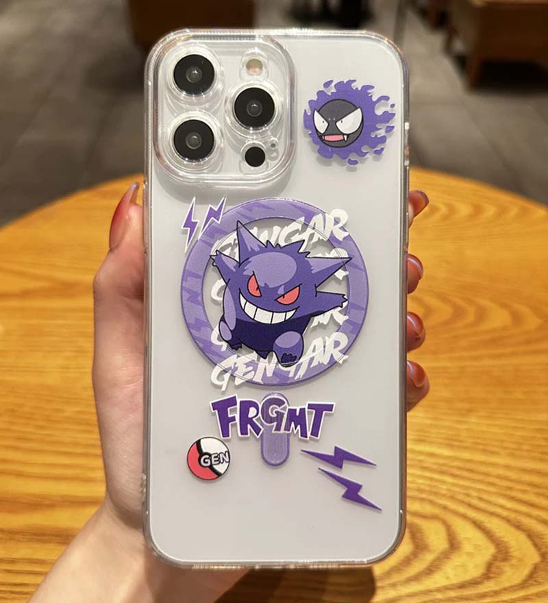 Rayquaza Gengar and Bulbasaur Bomb Elf Series Magnetic Phone Case